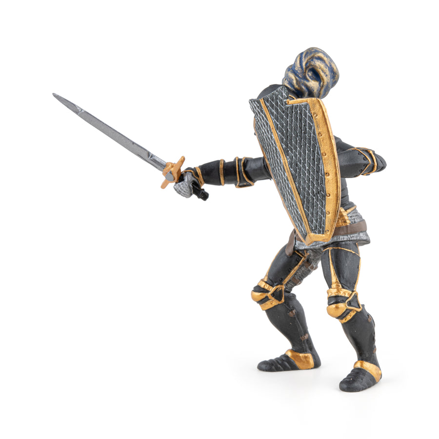 Chevalier en armure noire Papo en PVC, Collection Médiéval, jouet éducatif idéal pour enfants et collectionneurs