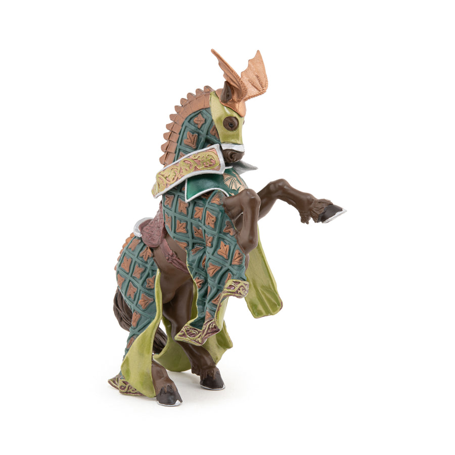 Cheval du Maître des armes cimier dragon Papo en PVC, Collection Médiéval, jouet éducatif idéal pour enfants et collectionneurs