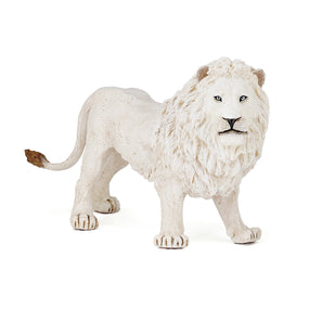 Figurine Lion blanc Papo en PVC, thème félins, Collection Animaux sauvages, jouet éducatif idéal pour enfants et collectionneurs