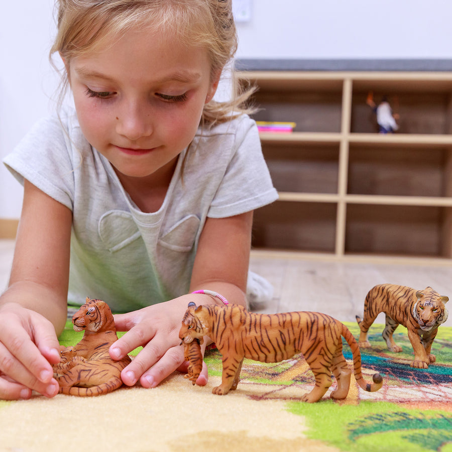 Figurine Tigre Papo en PVC, thème félins, Collection Animaux sauvages, jouet éducatif idéal pour enfants et collectionneurs