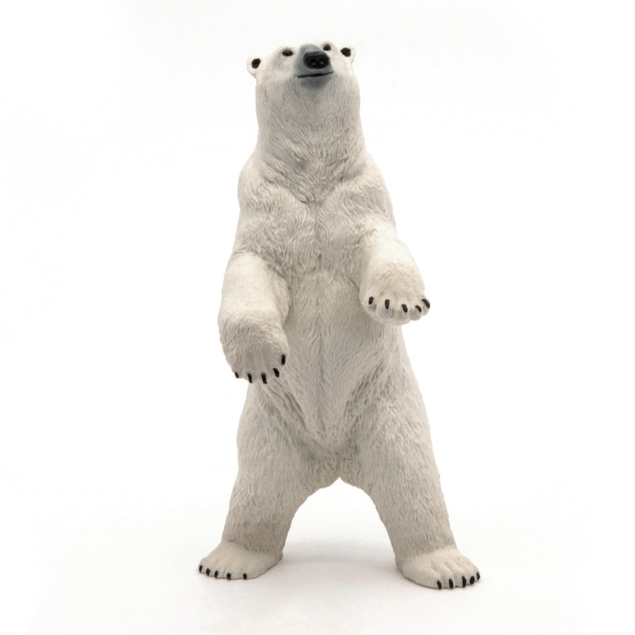 Figurine Ours polaire debout Papo en PVC, Collection Animaux sauvages, jouet éducatif idéal pour enfants et collectionneurs