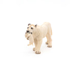 Figurine Lionne blanche avec lionceau Papo en PVC, thème félins, Collection Animaux sauvages, jouet éducatif idéal pour enfants et collectionneurs