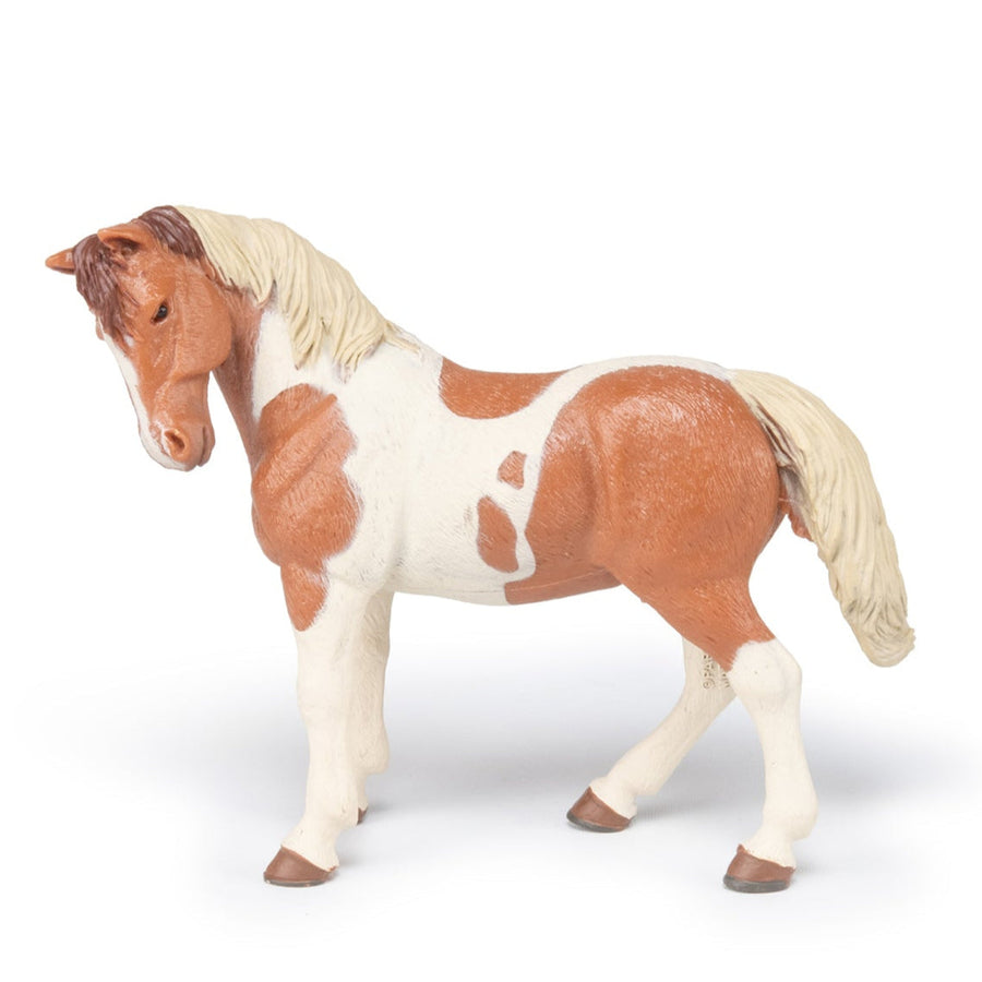 Jument pinto Papo en PVC, Collection chevaux, jouet éducatif idéal pour enfants et collectionneurs