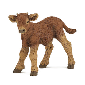 Figurine Veau limousin Papo en PVC, Collection Vie à la ferme, jouet éducatif idéal pour enfants et collectionneurs