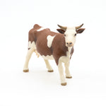 Figurine Vache simmental Papo en PVC, Collection Vie à la ferme, jouet éducatif idéal pour enfants et collectionneurs