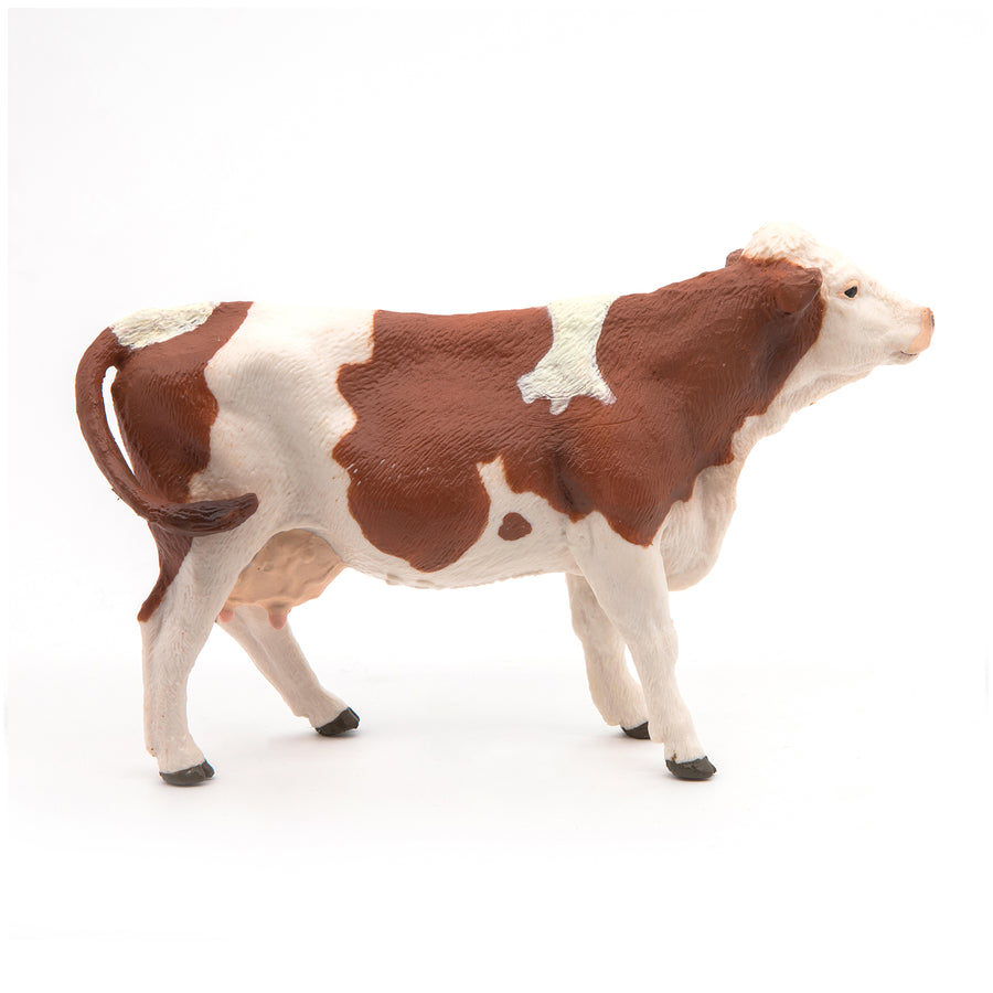 Figurine Vache montbéliarde Papo en PVC, Collection Vie à la ferme, jouet éducatif idéal pour enfants et collectionneurs