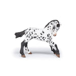 Poulain appaloosa noir Papo en PVC, Collection chevaux, jouet éducatif idéal pour enfants et collectionneurs