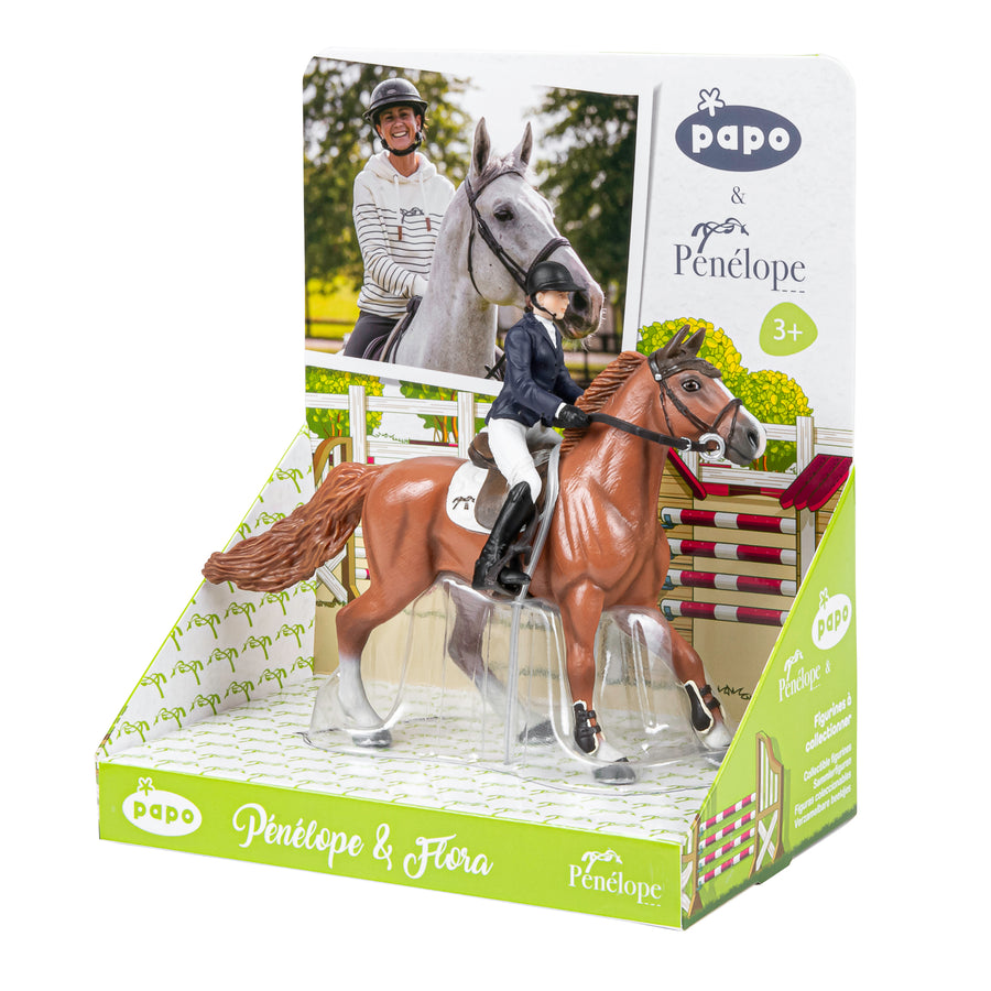 Figurine Pénélope et Flora Papo en PVC, Collection chevaux, jouet éducatif idéal pour enfants et collectionneurs