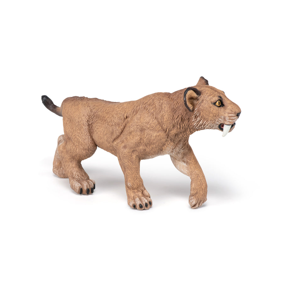 Figurine Jeune smilodon Papo en PVC, thème préhistorique, Collection Dinosaures, jouet éducatif idéal pour enfants et collectionneurs
