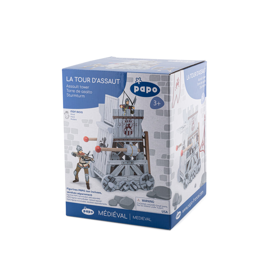 Tour d'assaut Papo en bois, Collection Médiéval, jouet éducatif idéal pour enfants et collectionneurs
